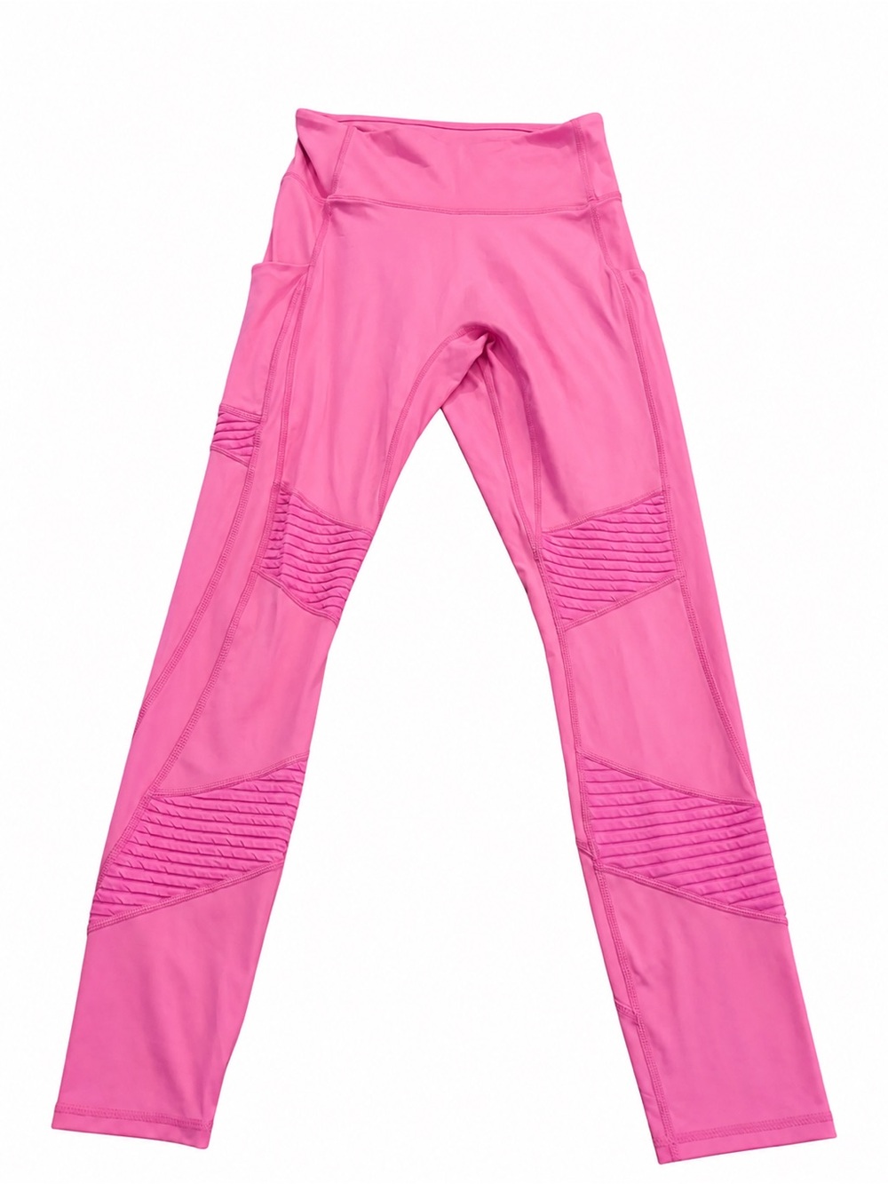 Fabletics Hot Pink Ribbed-Knee High-Rise Leggings